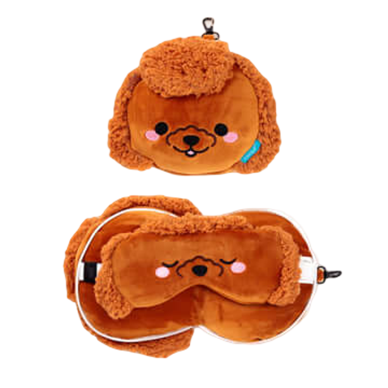 RELAXEAZZZ Kids Travel Pillow & Eye Mask - Gigi the Toy Poodle