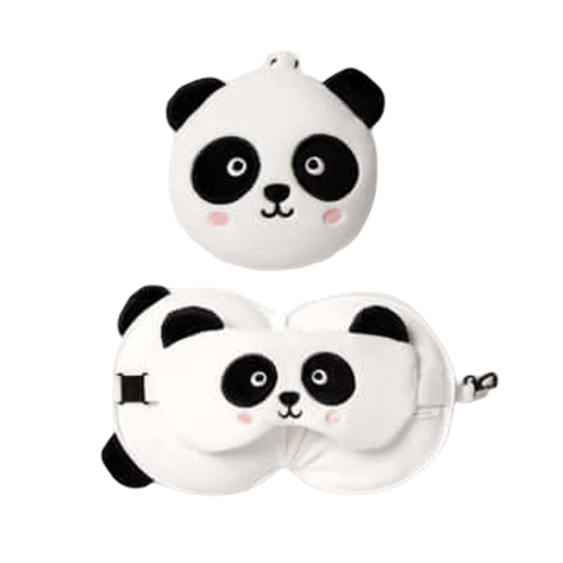 RELAXEAZZZ Kids Travel Pillow & Eye Mask - Panda