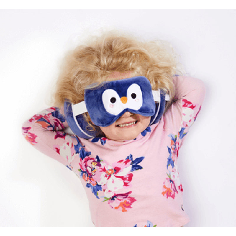 RELAXEAZZZ Kids Travel Pillow & Eye Mask - Penguin