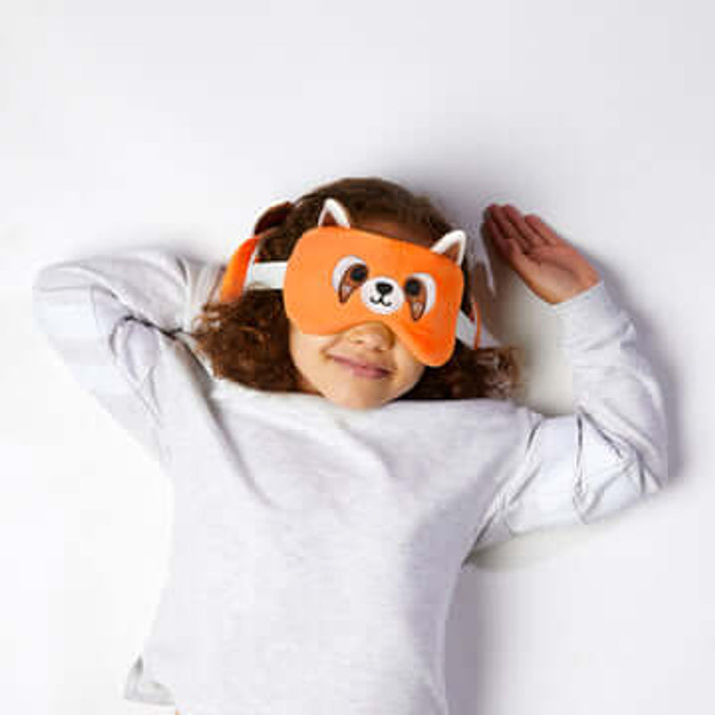 RELAXEAZZZ Kids Travel Pillow & Eye Mask - Red Panda