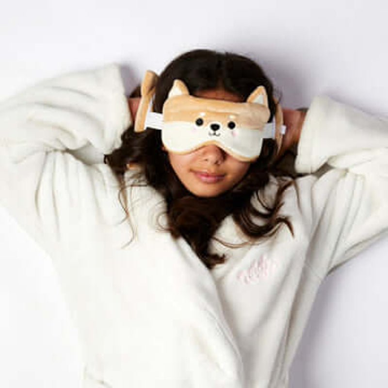 RELAXEAZZZ Kids Travel Pillow & Eye Mask - Shiba Inu Dog