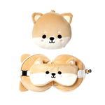 RELAXEAZZZ Kids Travel Pillow & Eye Mask - Shiba Inu Dog