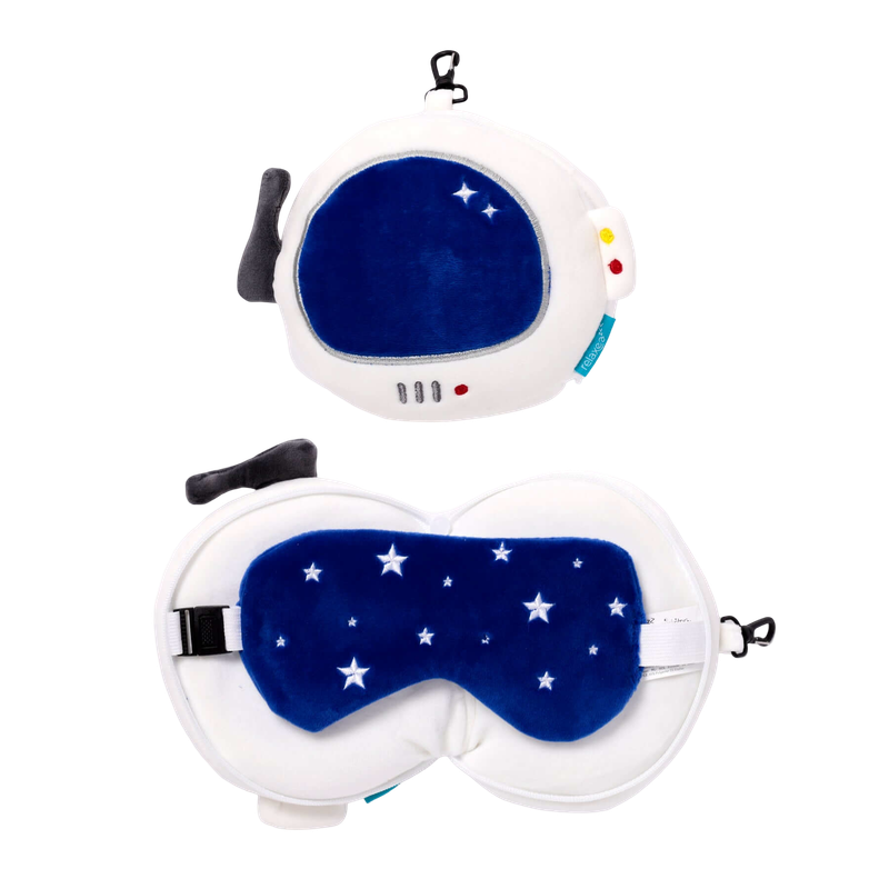 RELAXEAZZZ Kids Travel Pillow & Eye Mask - Space Cadet
