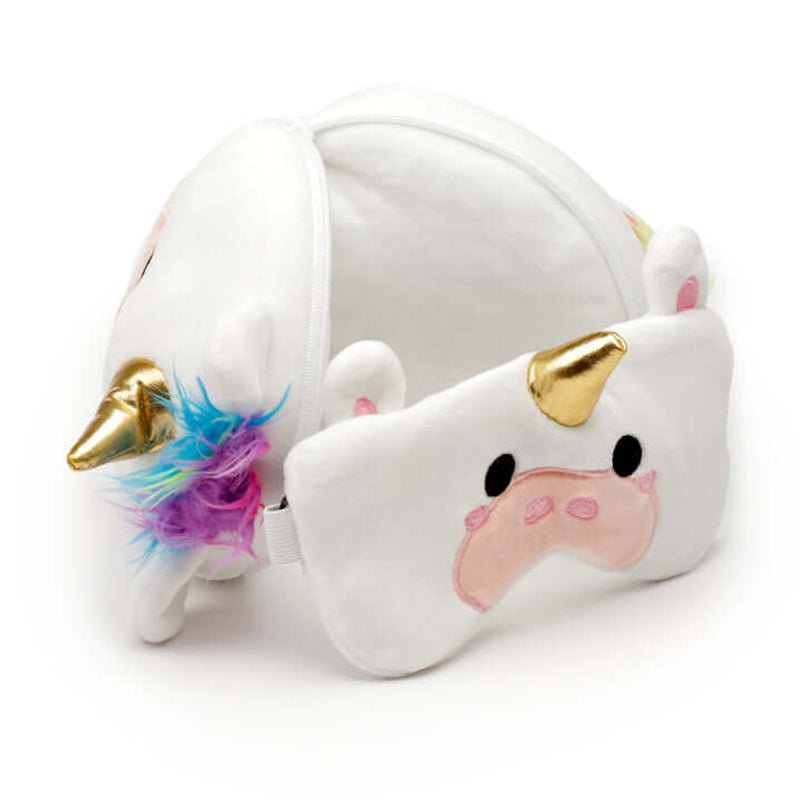 RELAXEAZZZ Kids Travel Pillow & Eye Mask - Unicorn