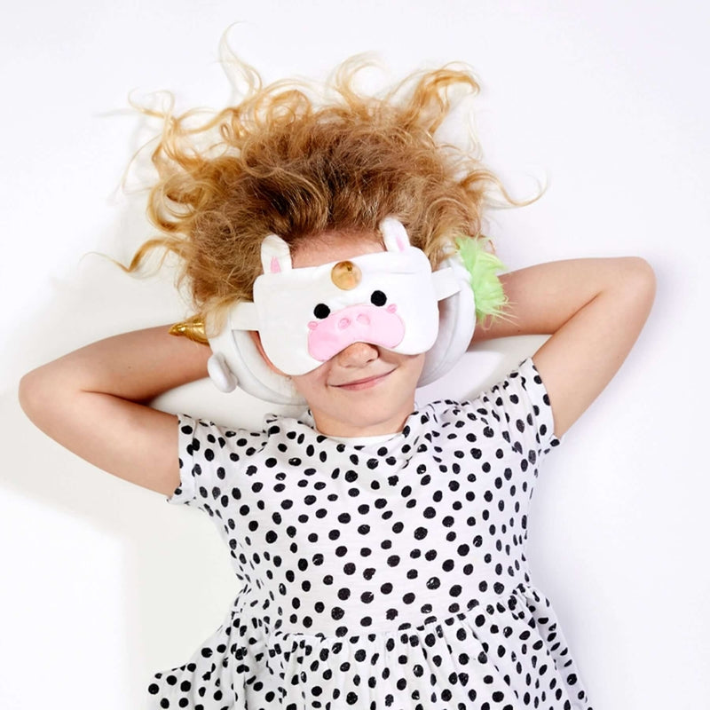 RELAXEAZZZ Kids Travel Pillow & Eye Mask - Unicorn