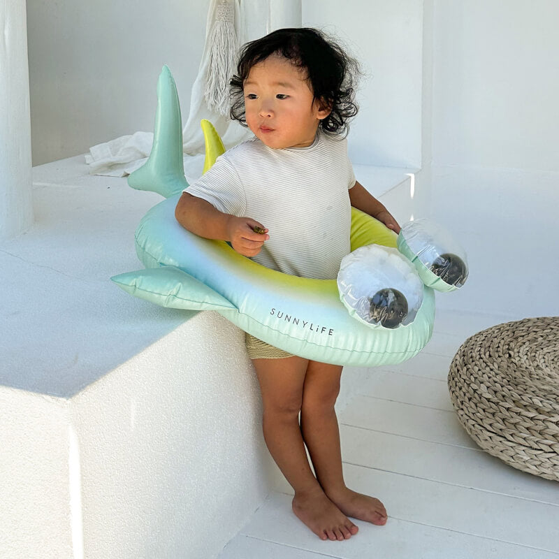 SUNNYLiFE Kids Tube Pool Ring - Salty the Shark Multi