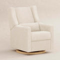 Babyletto Kiwi Electronic Recliner & Swivel Glider w/ USB Port - Almond Teddy Loop with Light Wood Base