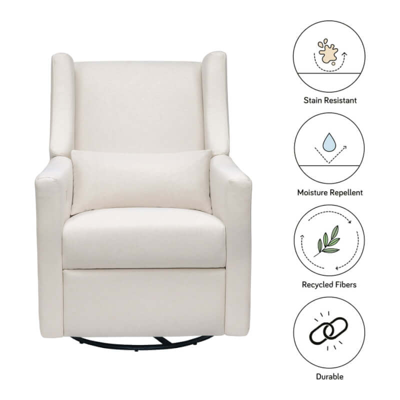 Babyletto Kiwi Electronic Recliner & Swivel Glider w/ USB Port - Performance Cream Eco-Weave