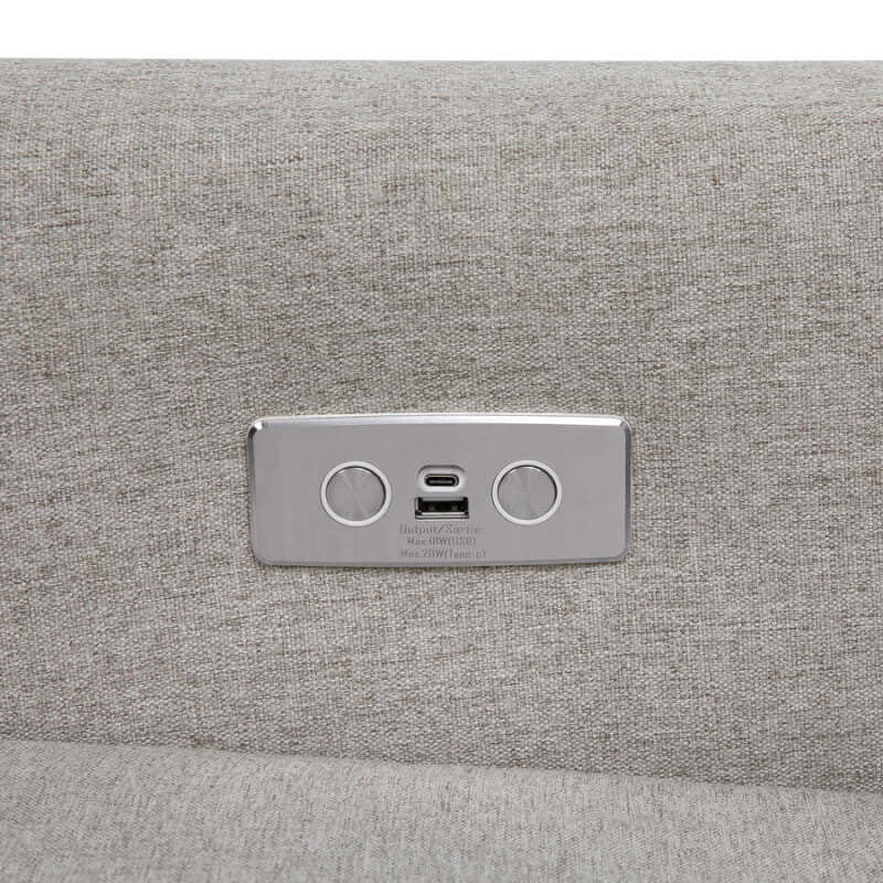 Babyletto Kiwi Electronic Recliner & Swivel Glider w/ USB Port - Performance Grey Eco-Weave