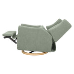 Babyletto Kiwi Electronic Recliner & Swivel Glider w/ USB Port - Sage Teddy Loop with Light Wood Base