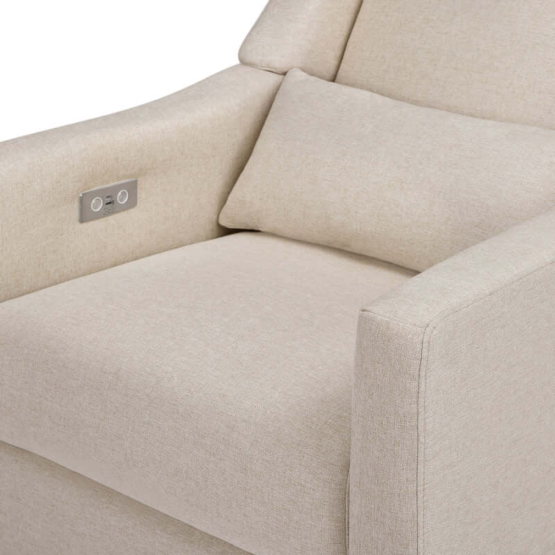 Babyletto Kiwi 電動躺椅及旋轉滑翔椅，附 USB 接口 - Performance Beach Eco-Weave 布料