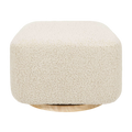 Babyletto Kiwi Gliding Ottoman - Almond Teddy Loop with Light Wood Base