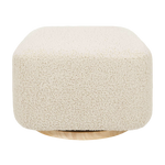 Babyletto Kiwi Gliding Ottoman - Almond Teddy Loop with Light Wood Base