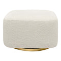 Babyletto Kiwi Gliding Ottoman - Ivory Boucle with Gold Base