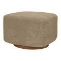 Babyletto Kiwi Gliding Ottoman - Latte Teddy Loop with Dark Wood Base