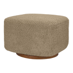 Babyletto Kiwi Gliding Ottoman - Latte Teddy Loop with Dark Wood Base