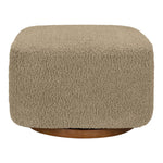 Babyletto Kiwi Gliding Ottoman - Latte Teddy Loop with Dark Wood Base