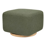 Babyletto Kiwi Gliding Ottoman - Olive Boucle with Light Wood Base