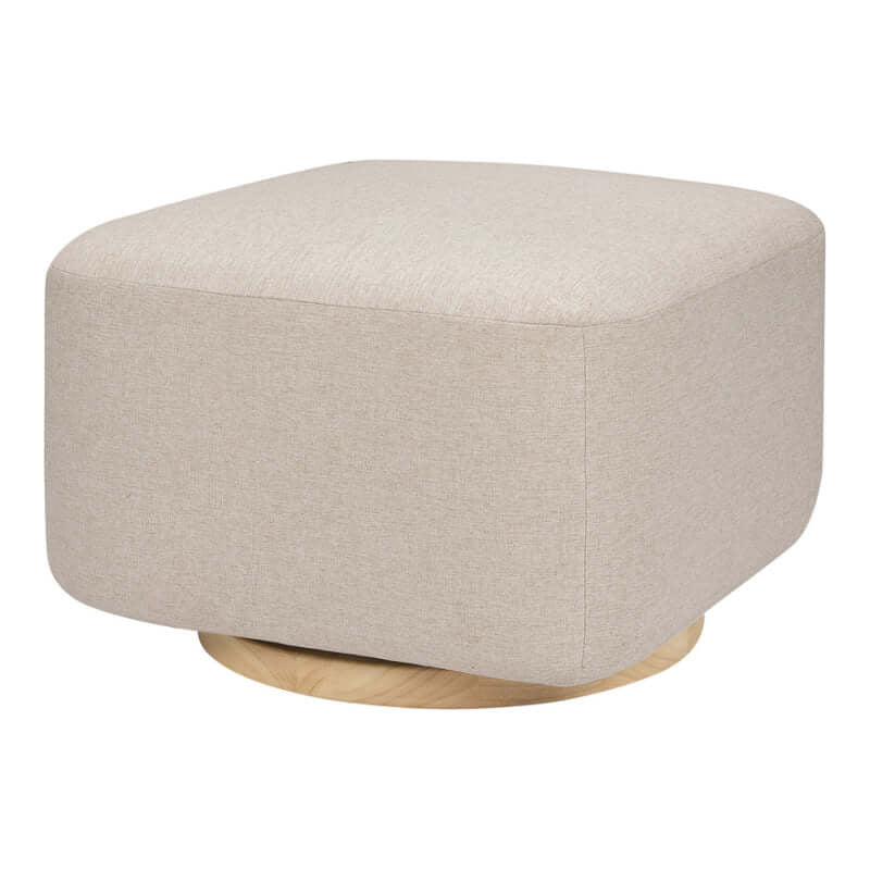 Babyletto Kiwi Gliding Ottoman - Performance Beach Eco-Weave with Light Wood Base