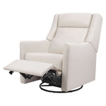 Babyletto Kiwi Plus 電動躺椅/旋轉搖椅，帶電動可調頭枕和 USB 接口 - 性能奶油色環保編織面料