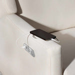 Babyletto Kiwi Plus 電動躺椅/旋轉搖椅，帶電動可調頭枕和 USB 接口 - 性能奶油色環保編織面料