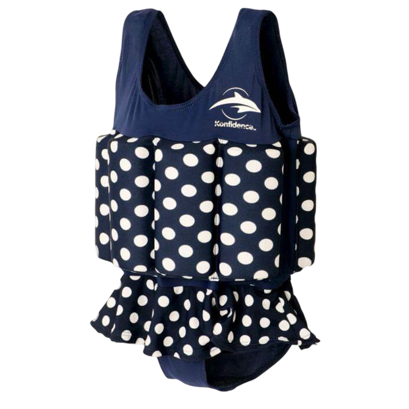 Konfidence™ Floatsuit - Navy Polka Dot - 2-3 Years