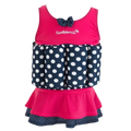 Konfidence™ Floatsuit - Pink & Navy Polka - 1-2 Years