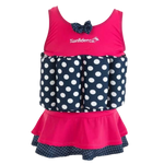 Konfidence™ Floatsuit - Pink & Navy Polka - 1-2 Years