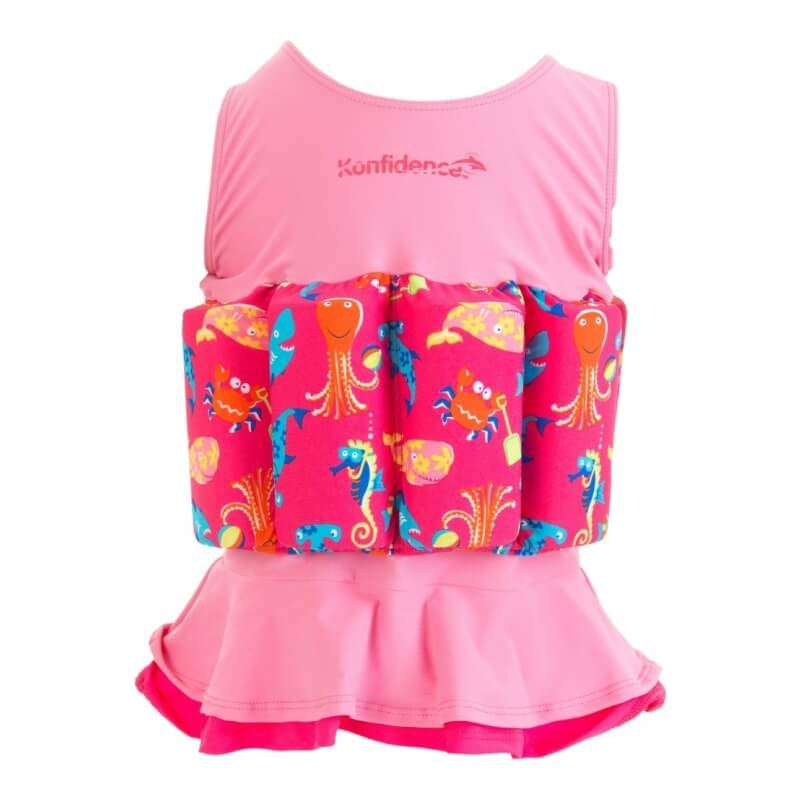 Konfidence™ Floatsuit - Sea Friends Pink 1-2 years