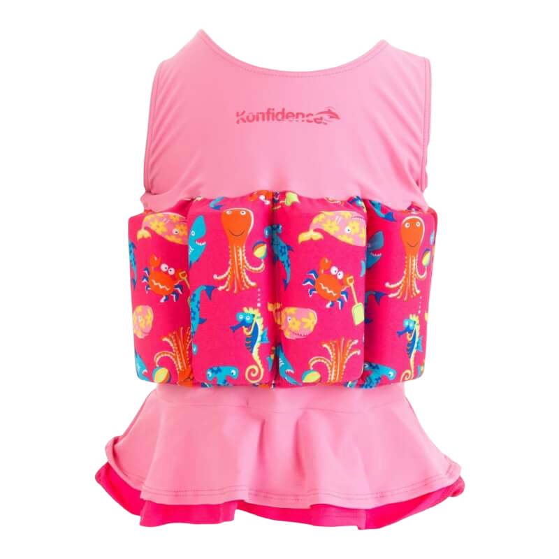 Konfidence™ Floatsuit - Sea Friends Pink 1-2 years