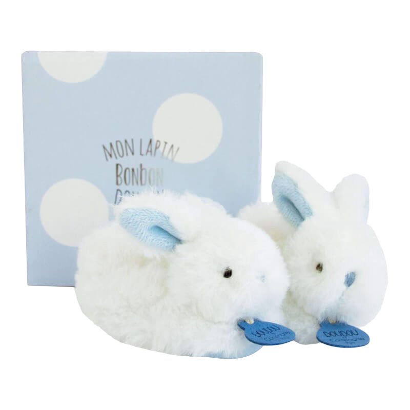 Doudou et Campagnie Lapin Bonbon 短靴帶撥浪鼓 - 藍色 0-6m