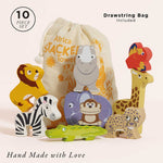 Le Toy Van Africa Stacking Animals & Bag - 10 Piece (6) FSC 100%