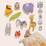 Le Toy Van Africa Stacking Animals & Bag - 10 Piece (6) FSC 100%