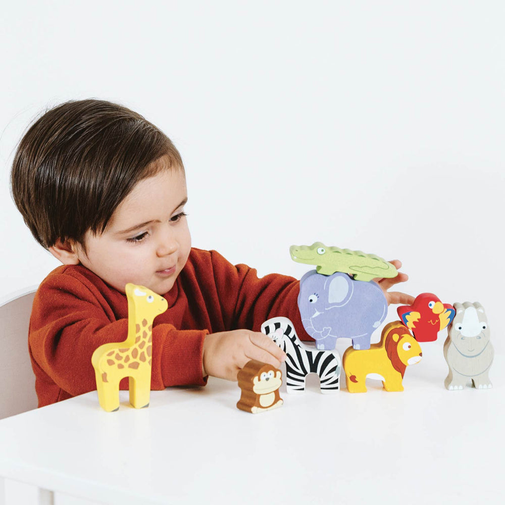 Le Toy Van Africa Stacking Animals & Bag - 10 Piece (6) FSC 100%