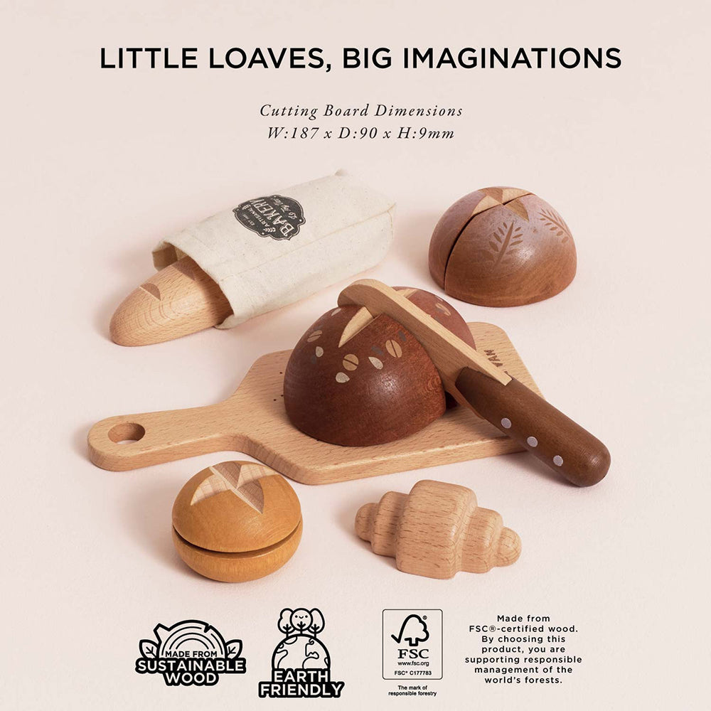 Le Toy Van Bread, Loaf and Knife Set (4)  FSC 100%