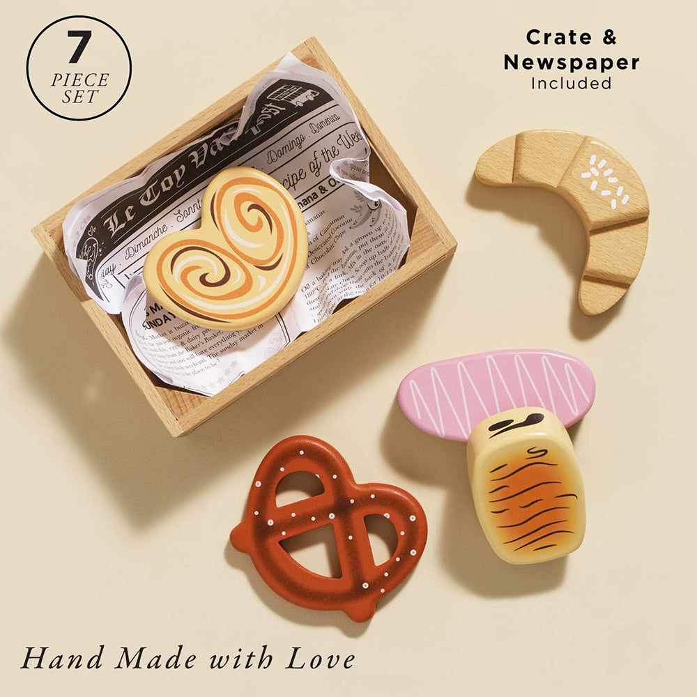 Le Toy Van Bakery & Patisserie Wooden Market Crate - 6 Pc (4) FSC 100%