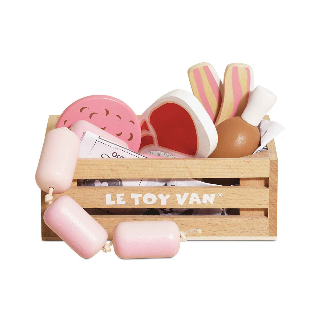 Le Toy Van Butchers Meat Wooden Market Crate - 7 Piece (4) FSC 100%