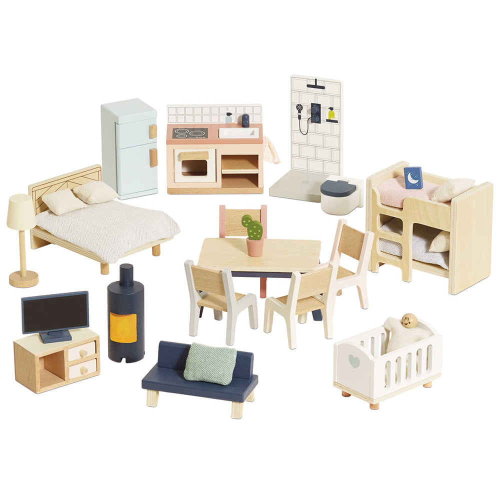 Le Toy Van Complete Dolls house Furniture Set - 35 Piece (6) FSC 100%