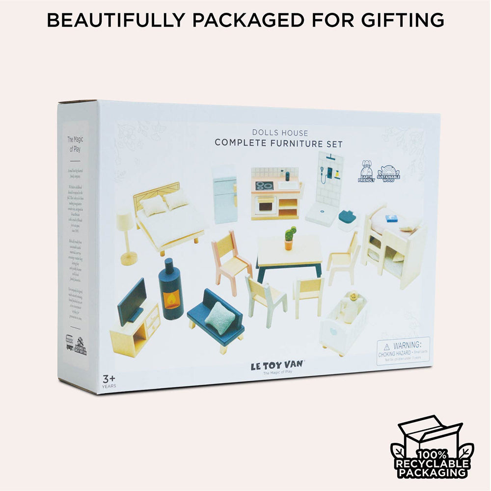 Le Toy Van Complete Dolls house Furniture Set - 35 Piece (6) FSC 100%