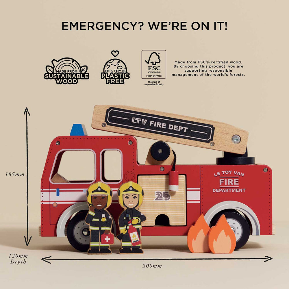 Le Toy Van Fire Engine & Firefighters (4) FSC 100%