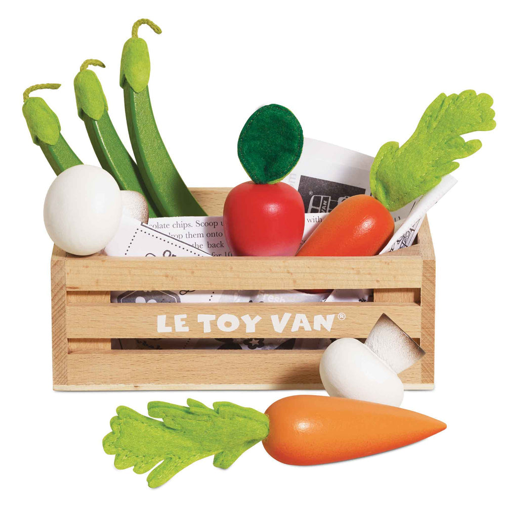 Le Toy Van Harvest Vegetables Wooden Food Crate - 9 Piece (4) FSC 100%