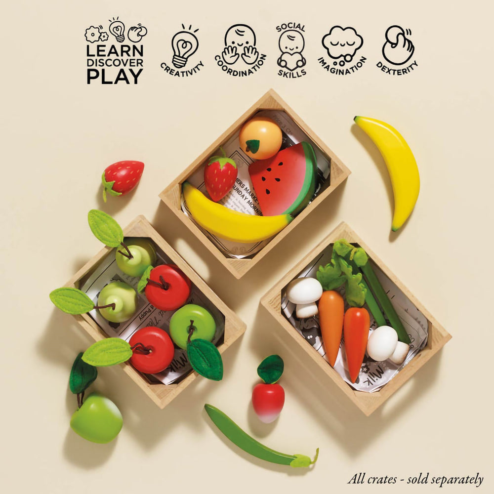 Le Toy Van Harvest Vegetables Wooden Food Crate - 9 Piece (4) FSC 100%