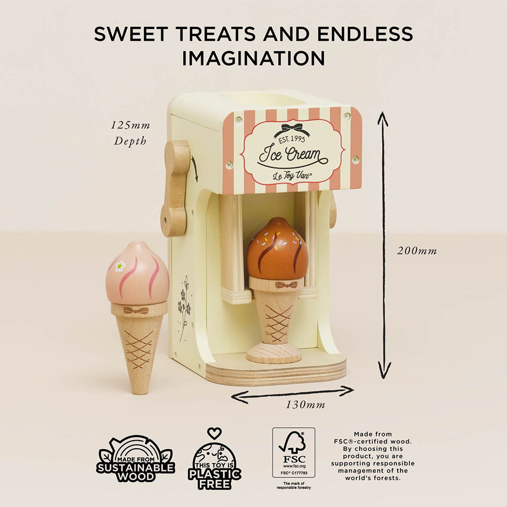 Le Toy Van Ice Cream Machine & Play Food Cones (4) -Original Version