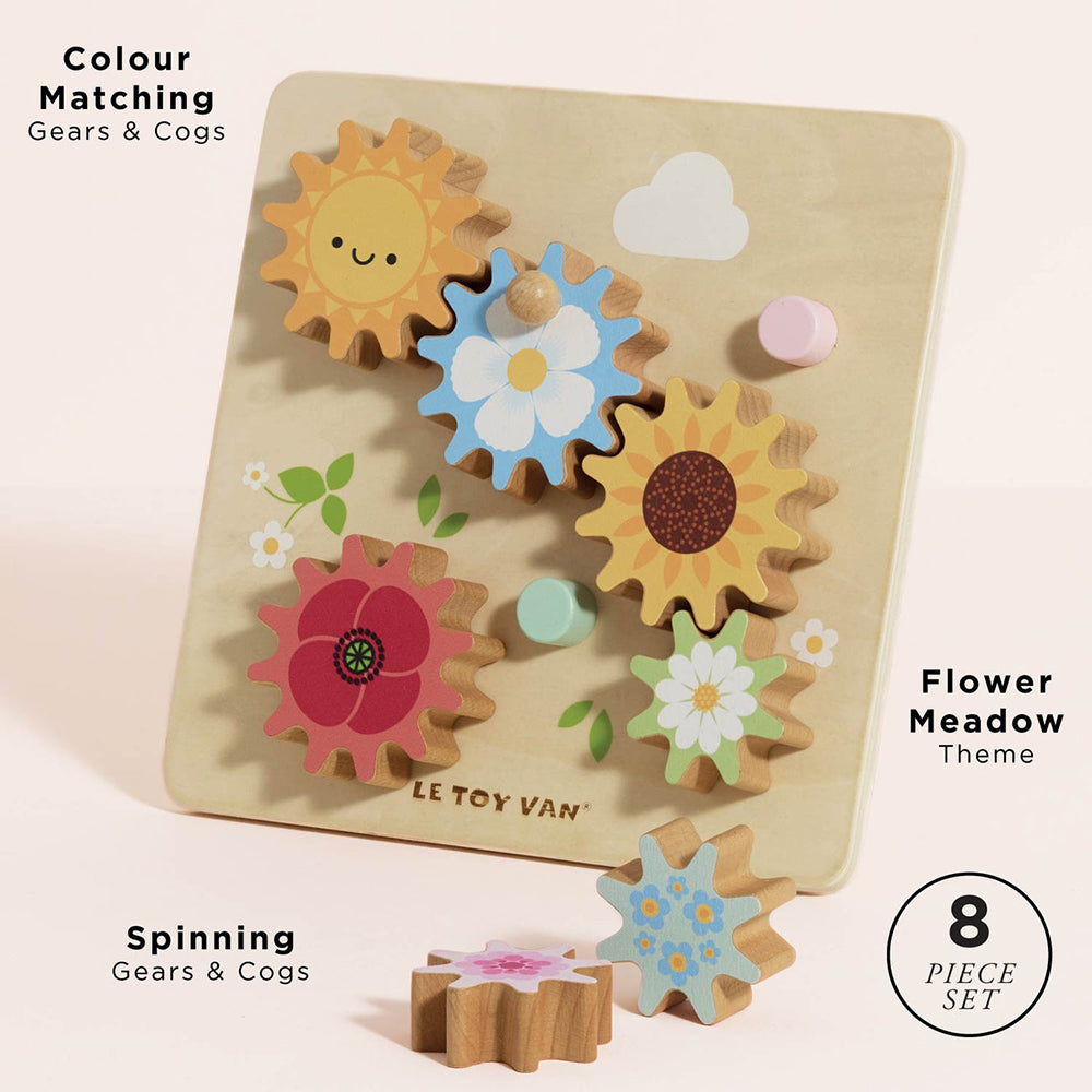 Le Toy Van Meadow Bees Gear & Cogs - 8 Piece (4) FSC 100%