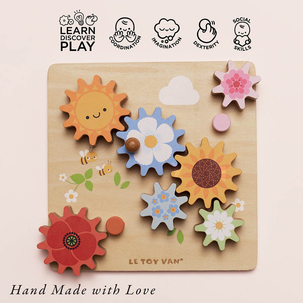 Le Toy Van Meadow Bees Gear & Cogs - 8 Piece (4) FSC 100%