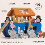 Le Toy Van Noah's Ark & Animals Shape Sorter - 15 Piece (4) FSC 100%