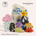 Le Toy Van Ocean Life Stacking Animals & Bag - 10 Piece (6) FSC 100%