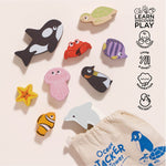 Le Toy Van Ocean Life Stacking Animals & Bag - 10 Piece (6) FSC 100%
