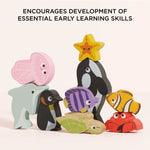 Le Toy Van Ocean Life Stacking Animals & Bag - 10 Piece (6) FSC 100%