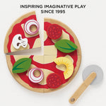 Le Toy Van Pizza & Toppings with Slice Cutter - 13 Pieces (4) FSC 100%